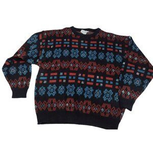 Vintage 90s Peter Jon Geometric Sweater Size XL Ski Streetwear Preppy